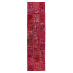 3' x 10' Red Patchwork Runner Rug
