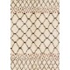 Beige MOROCCAN Berber Beni Ourain Design Rug with Brown and Red patterns, HANDMADE, 100% Wool