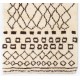 Beige MOROCCAN Berber Beni Ourain Design Rug with Brown Geometrical patterns, HANDMADE, 100% Wool