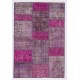 4' x 6' (122x183 cm) Pink and Lavender colored Patchwork Rug
