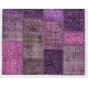 4' x 6' Purple, Lavender and Orchid Color Patchwork Rug