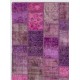 4' x 6' Purple, Lavender and Orchid Color Patchwork Rug