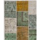 4' x 6' (122x183 cm)  Mustard Yelllow, Light Blue, Light Green and  Beige Color Patchwork Rug