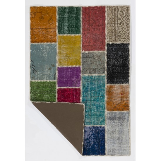 4' x 6' (122x183 cm) Multicolor PATCHWORK Rug 