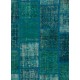 4' x 6' Blue Color Patchwork Rug