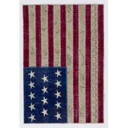 4' x 6' American Flag Design  Patchwork Rug