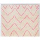 Ivory color MOROCCAN Berber Beni Ourain Design Rug with Pink patterns, HANDMADE, 100% Wool
