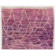 Lilac color MOROCCAN Berber Beni Ourain Design Rug with Lavender patterns, HANDMADE, 100% Wool