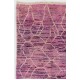 Lilac color MOROCCAN Berber Beni Ourain Design Rug with Lavender patterns, HANDMADE, 100% Wool