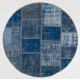 Circular Round Navy Blue Color PATCHWORK Rug