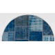 Circular Round Navy Blue Color PATCHWORK Rug