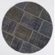 Circular Round Denim Blue Color PATCHWORK Rug