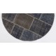 Circular Round Denim Blue Color PATCHWORK Rug