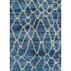 Air Force Blue color MOROCCAN Berber Beni Ourain Design Rug with Beige patterns and shades of Royal Blue and Light Blue, HANDMADE, 100% Wool