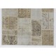 152x245 cm Beige & Cream Color PATCHWORK Rug, Overdyed Washed out neutral colors
