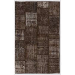 5' X 8' (152x245 cm) Chestnut Brown Colour PATCHWORK Rug