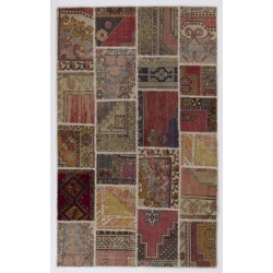 152x245 cm Multicolor Patchwork Rug, Handmade from Recycled Vintage Oriental Rugs