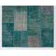 152x245 cm Turquoise Blue Color PATCHWORK Rug