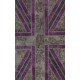 152x245 cm Gray and Purple Color Union Jack British FLAG Design Patchwork Rug