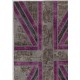 152x245 cm Gray and Purple Color Union Jack British FLAG Design Patchwork Rug