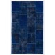 5' x 8' Navy Blue Color Patchwork Rug