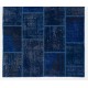 5' x 8' Navy Blue Color Patchwork Rug