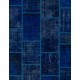 5' x 8' Navy Blue Color Patchwork Rug