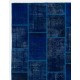 5' x 8' Navy Blue Color Patchwork Rug