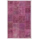 5' x 8' (152x245 cm) Light Pink PATCHWORK Rug Handmade from OVERDYED Distressed Vintage Turkish Rugs