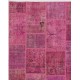 5' x 8' (152x245 cm) Light Pink PATCHWORK Rug Handmade from OVERDYED Distressed Vintage Turkish Rugs