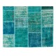Turquoise, Blue and Green PATCHWORK Rug