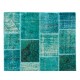 Turquoise, Blue and Green PATCHWORK Rug