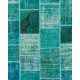 Turquoise, Blue and Green PATCHWORK Rug