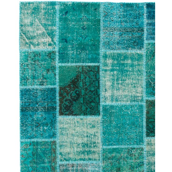 Turquoise, Blue and Green PATCHWORK Rug