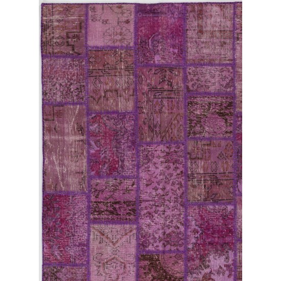 152x245 cm Shades of Purple Lavender Lilac Orchid Colors Patchwork Rug