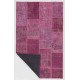 152x245 cm Light Pink PATCHWORK Rug Handmade from OVERDYED Distressed Vintage Turkish Rugs