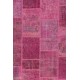152x245 cm Light Pink PATCHWORK Rug Handmade from OVERDYED Distressed Vintage Turkish Rugs