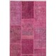 152x245 cm Light Pink PATCHWORK Rug Handmade from OVERDYED Distressed Vintage Turkish Rugs