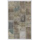 5' x 8' (152x245 cm) Undyed, Beige, Brown, Cream and Faded Blue COLOR Patchwork Rug