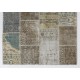 5' x 8' (152x245 cm) Undyed, Beige, Brown, Cream and Faded Blue COLOR Patchwork Rug