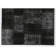 5' x 8' (152x245 cm) Black Patchwork Rug