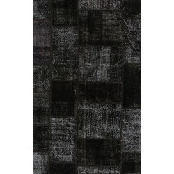 5' x 8' (152x245 cm) Black Patchwork Rug