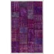 5' x 8' Purple Lavender Lilac Orchid Color Patchwork Rug, 152x245 cm 