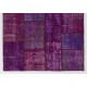 5' x 8' Purple Lavender Lilac Orchid Color Patchwork Rug, 152x245 cm 