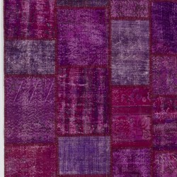 5' x 8' Purple Lavender Lilac Orchid Color Patchwork Rug, 152x245 cm 