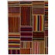 155x235 cm Multicolor PATCHWORK Rug Handmade from Natural Vintage Turkish Carpets Flatwoven Kilims