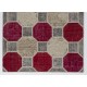 5'2" x 8'2" (160x250 cm) Beige, Light Gray & Red Color PATCHWORK Rug