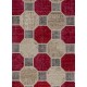 5'2" x 8'2" (160x250 cm) Beige, Light Gray & Red Color PATCHWORK Rug