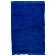 Navy Blue colored Turkish Tulu Shag Pile Rug, HANDMADE, 100% Wool