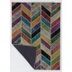 152x245 cm Herringbone Zig Zag Design Multicolor PATCHWORK Rug Handmade from OVERDYED Vintage Turkish Carpets